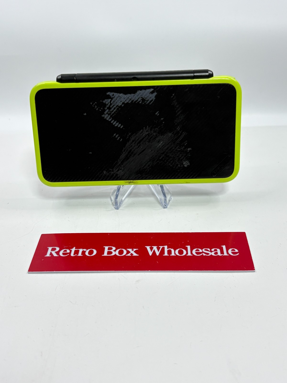 New Nintendo 2DS XL LL Black Lime Console Japanese ver asis for parts 26004