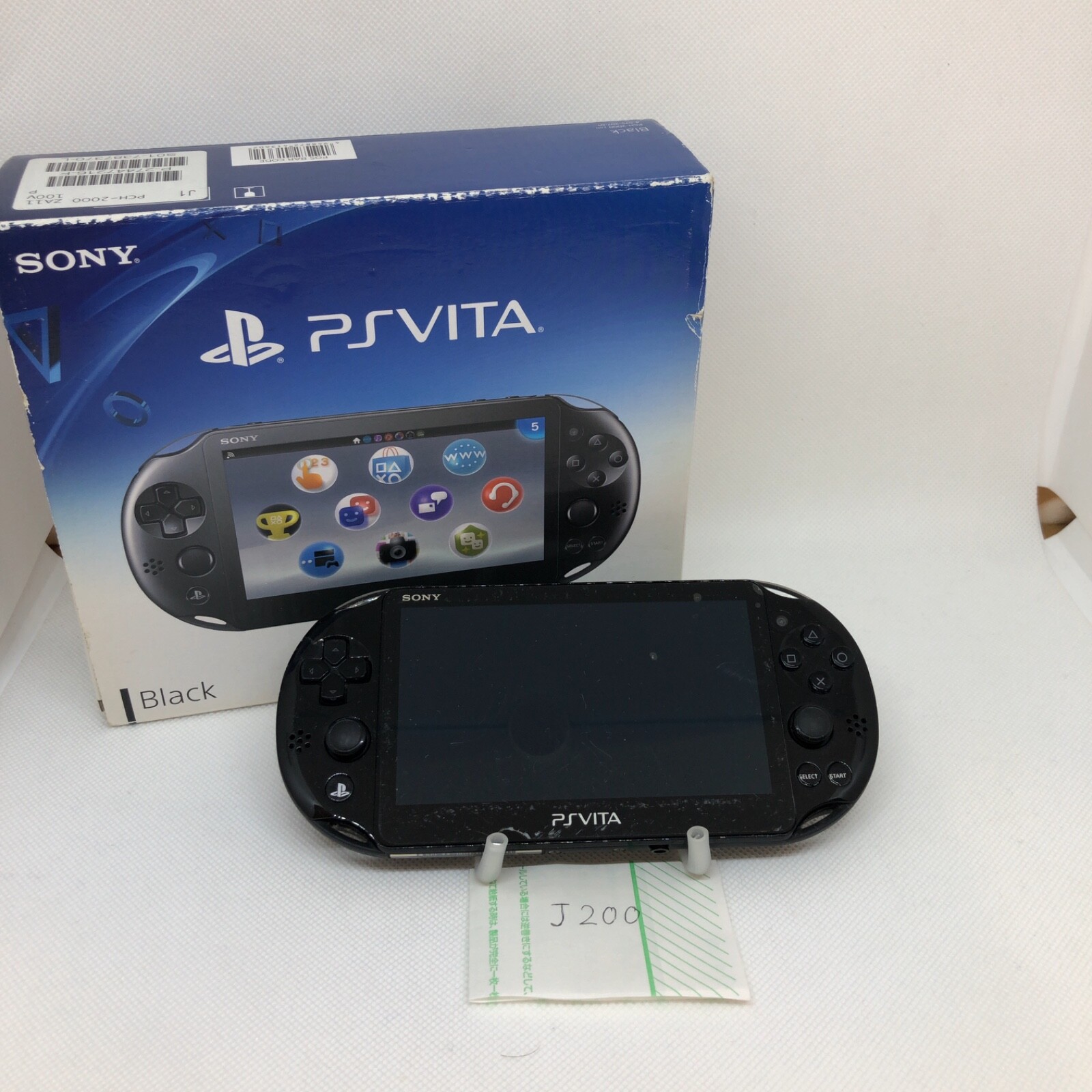 PS Vita PCH-2000 Console Black PSV Slim Box Excellent #J200