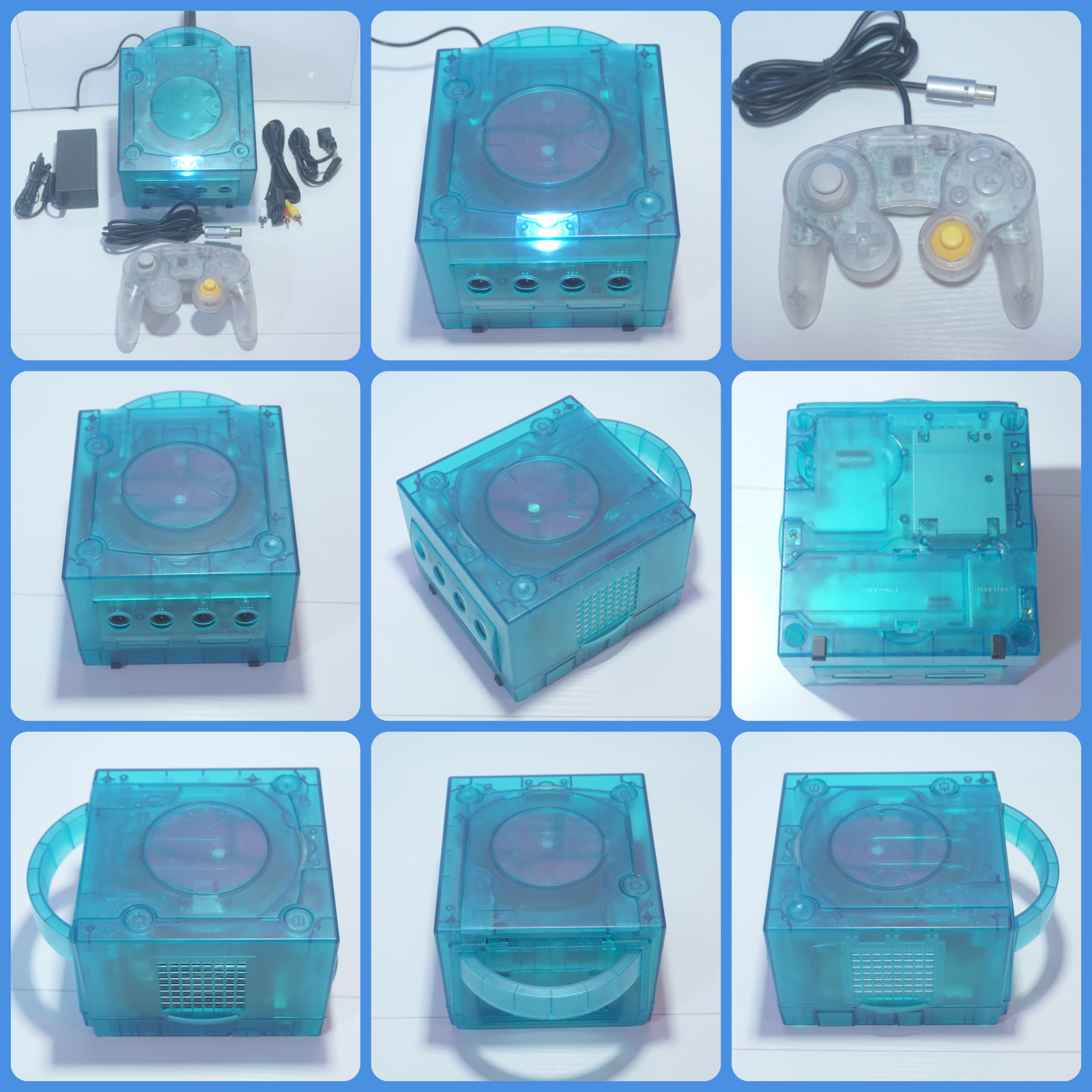 Various Colors Nintendo GameCube Console DOL-001 (USA) and Controllers Reshelled