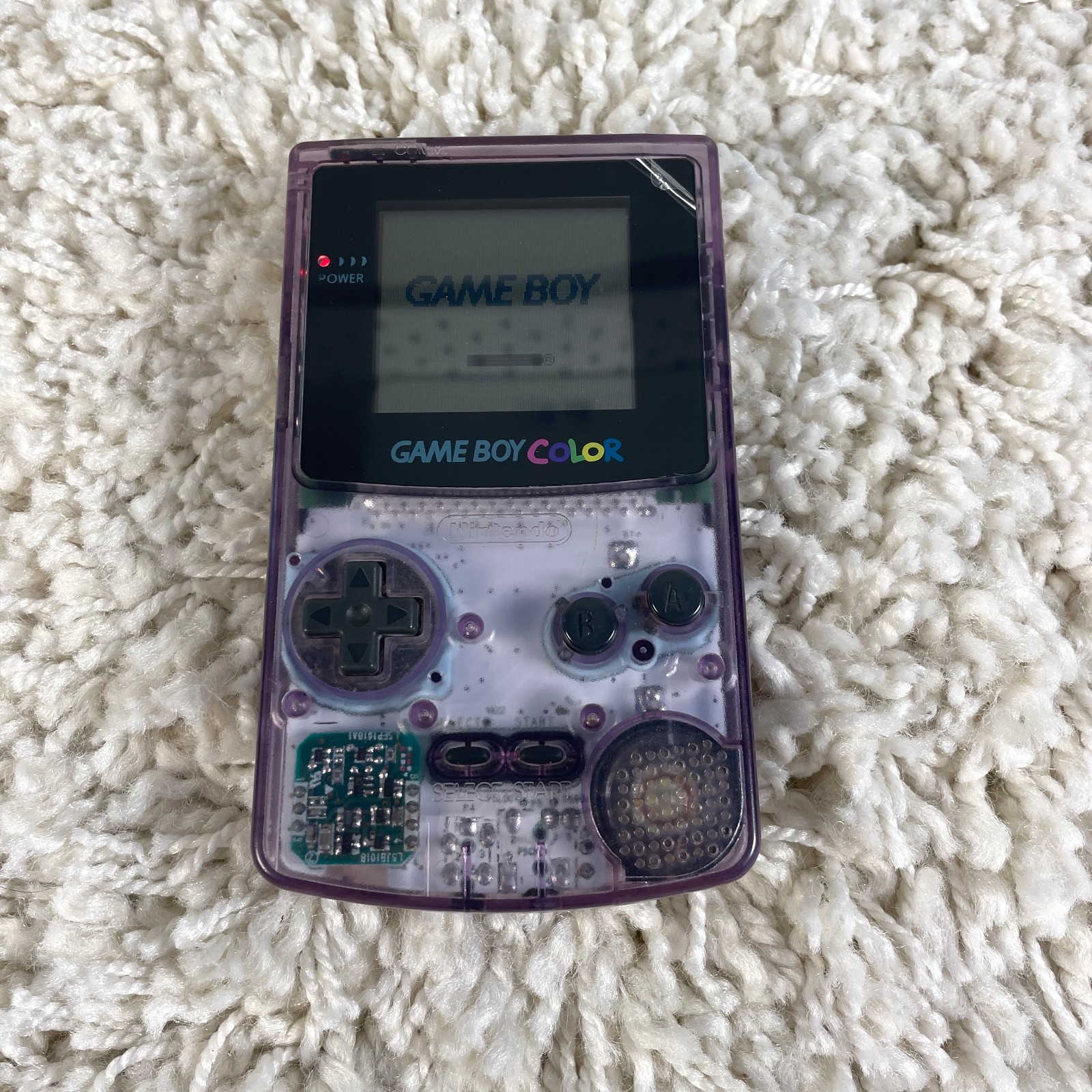 Nintendo Gameboy Color GBC Atomic Purple CGB-001 Handheld System Console Read