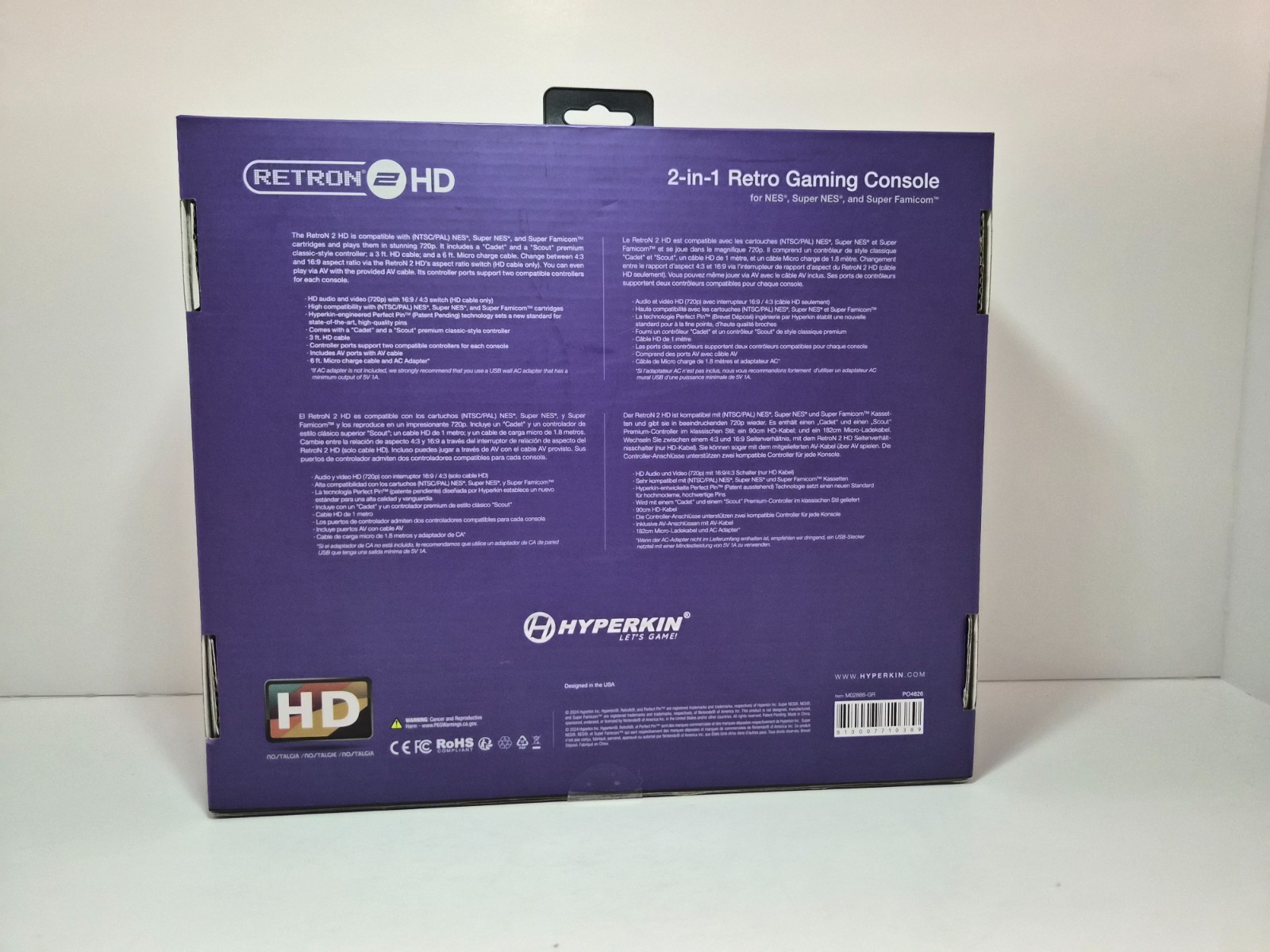 Hyperkin Retron 2 HD 2-in-1 Retro Gaming Console NES SNES Super Famicom Boxed