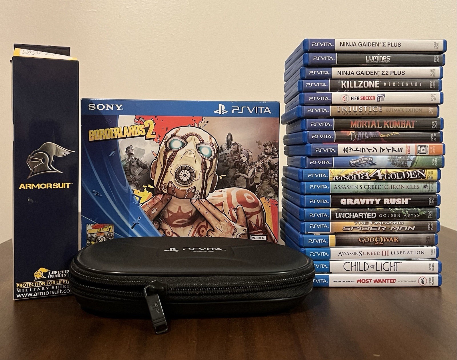 Sony PS Vita Slim (PCH-2001) Borderlands 2 Limited Edition and Games Lot (19) +