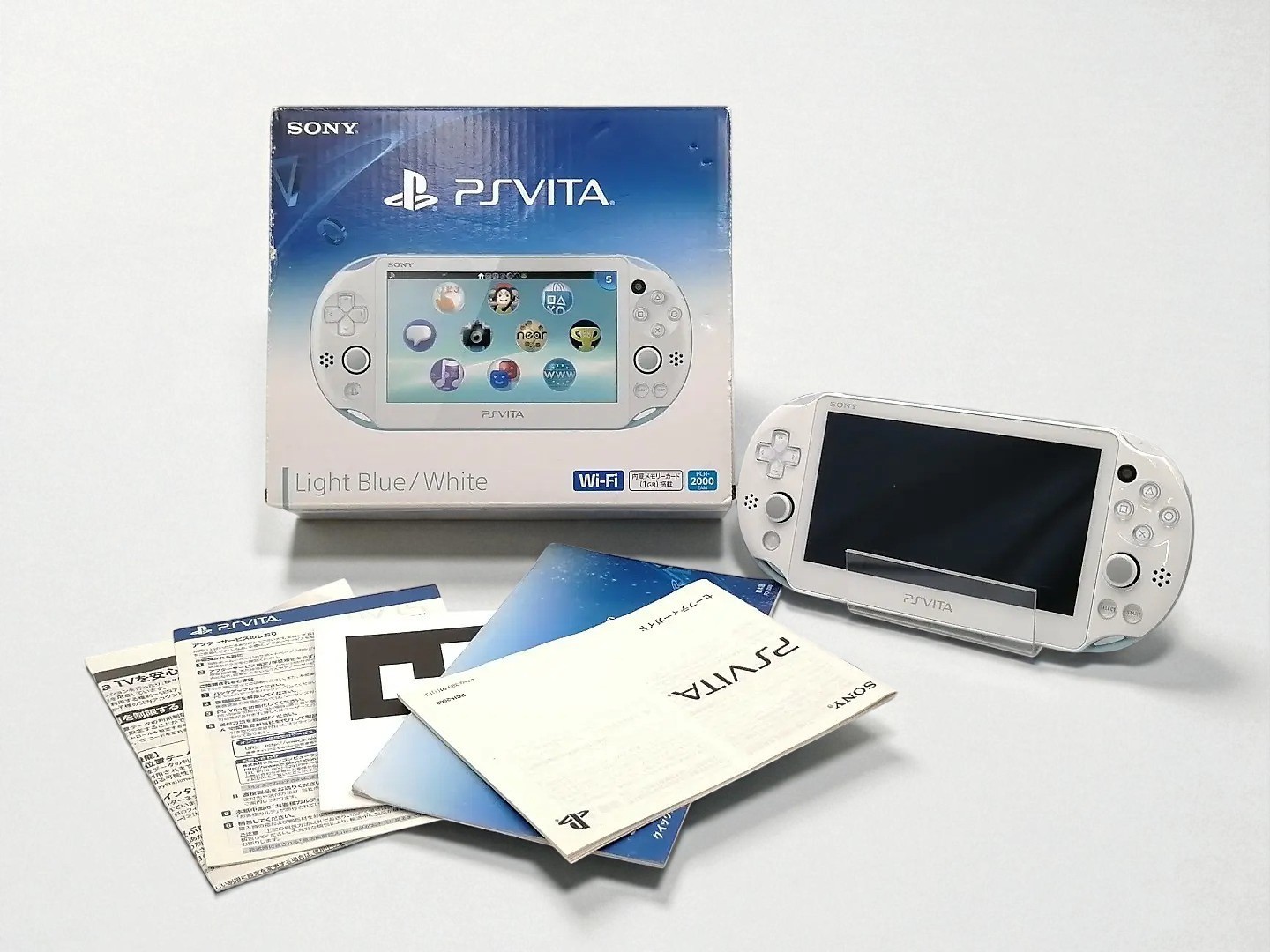 Sony PlayStation Vita PCH-2000 Wi-Fi Light Blue White Tested Used Console