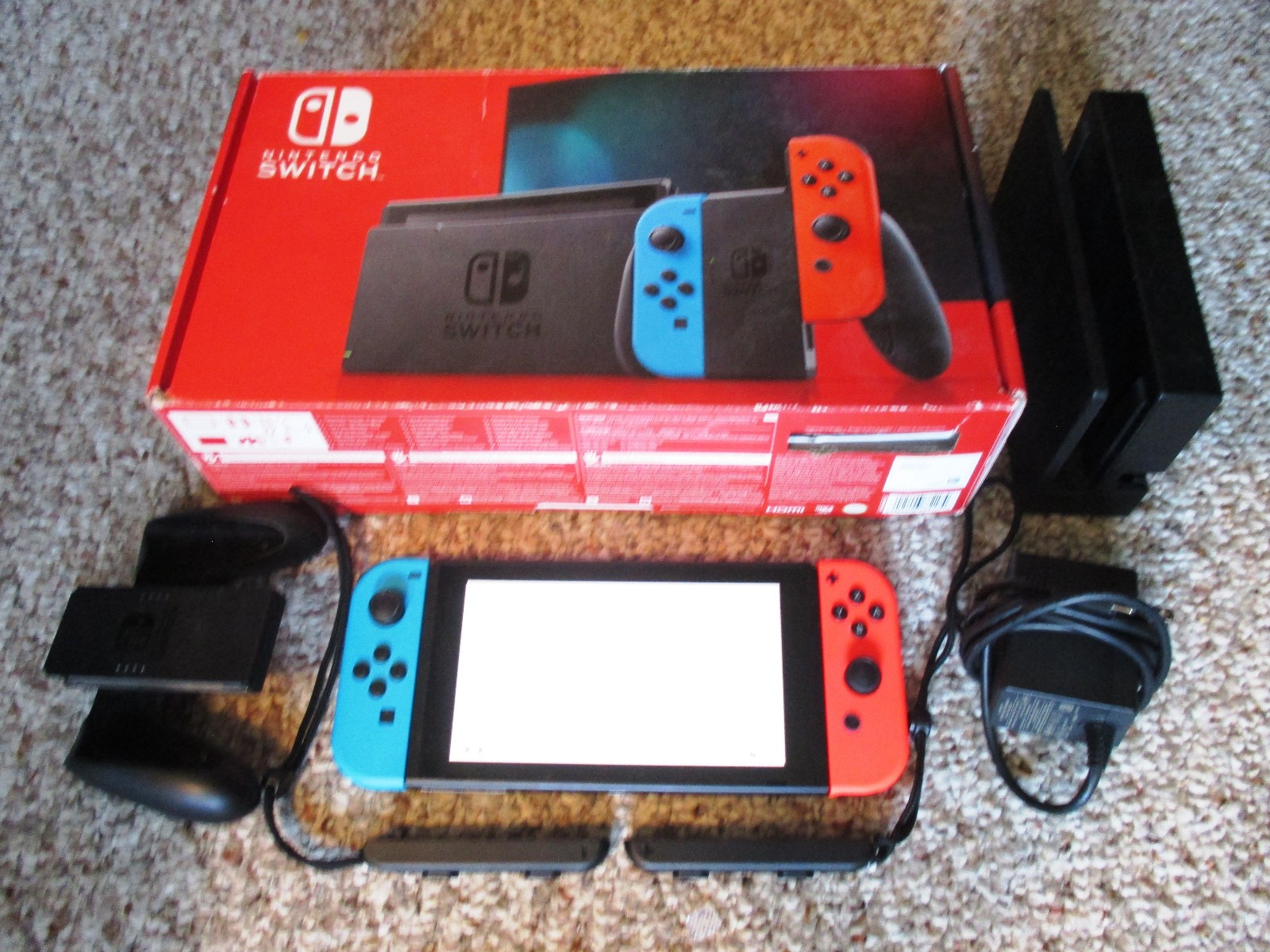 Nintendo Switch System 32GB Console w/Neon Red & Blue Joy-Cons in Box +