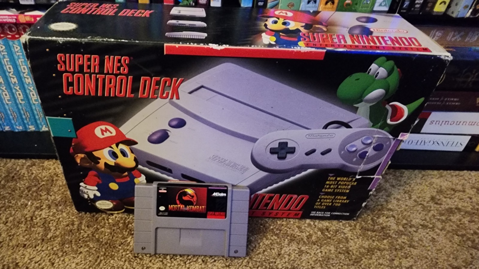Super Nintendo SNES Mini JR Console Complete In Box SNS-101 Lot-1 Game CIB