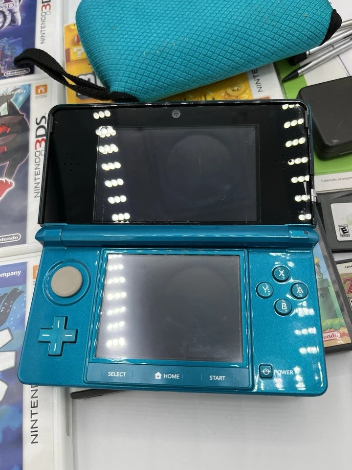 Nintendo 3DS System Complete in Box – Aqua Blue, Charger US Model – Tested