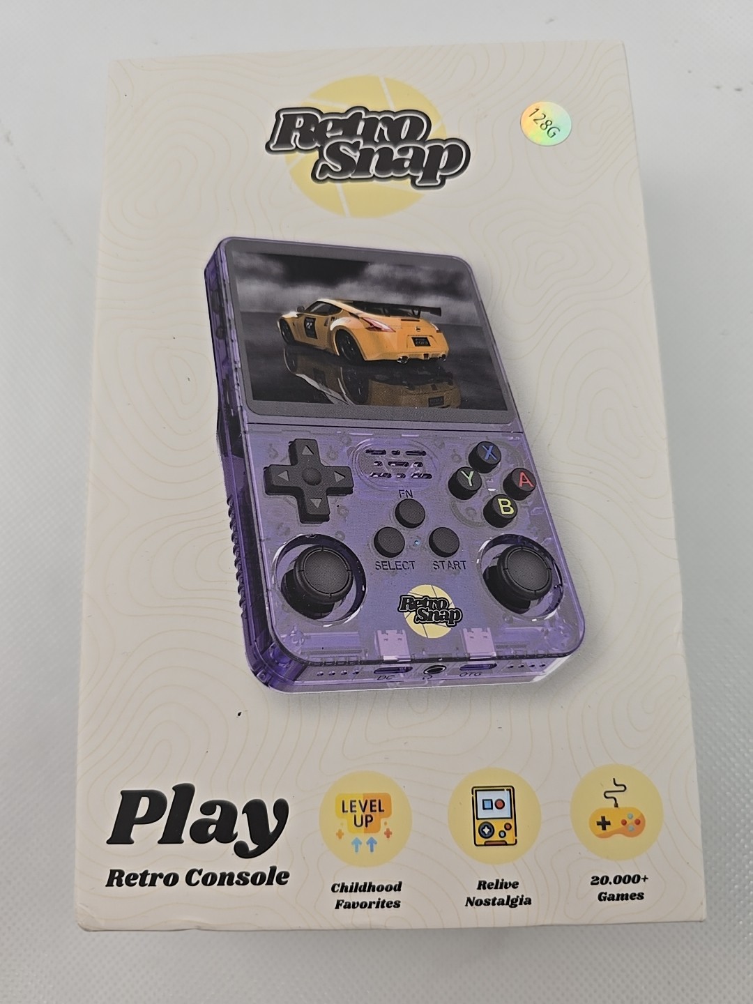 R36S RetroSnap Play Handheld Console Video Games + 64GB card 20000+ Games White