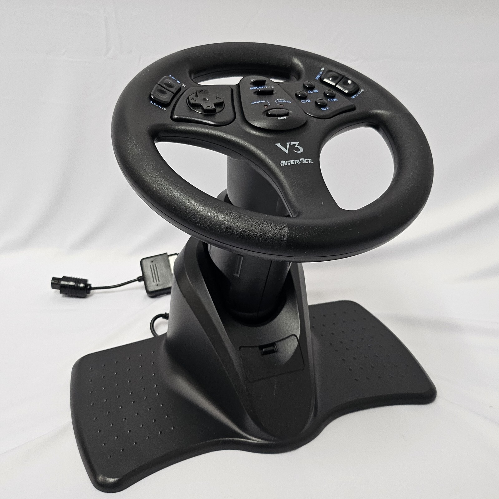 V3 Interact Racing Wheel LOT OF 2 – SET for PlayStation PS1 PS2 N64 W/ Dongle 2