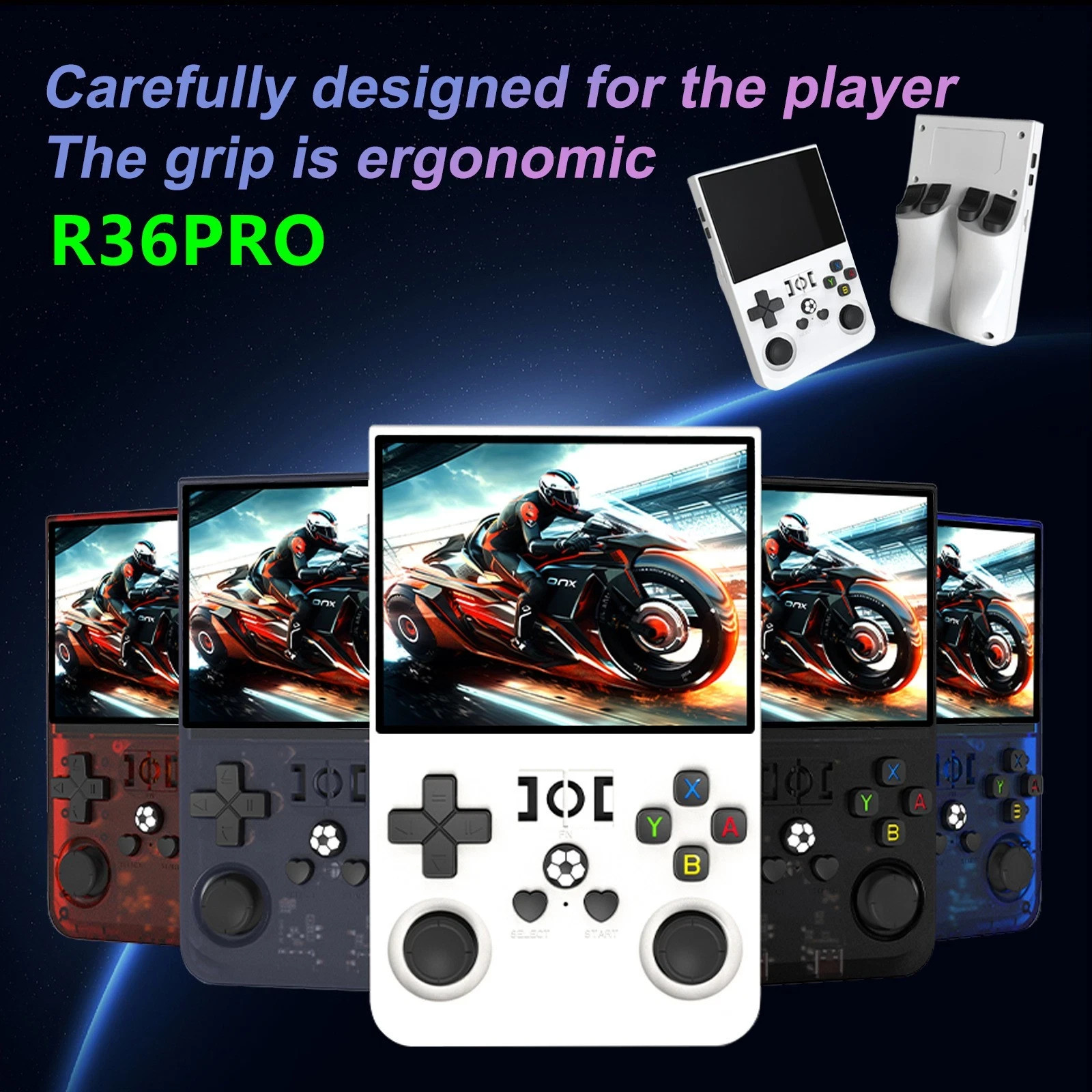 Red R36 Max Handheld Game Console 3.5 Inch IPS Screen 20000+ Games Video Games