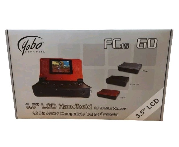 YOBO FC16 GO Handheld SNES Console RED Plays Super Nintendo Cartridges NEW