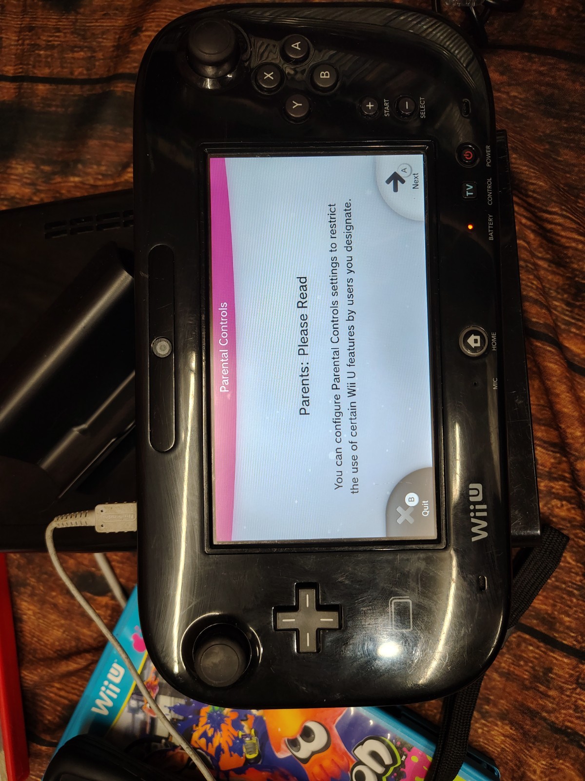 Nintendo Wii U 32GB Black Console Bundle – Mario Kart 8 & Splatoon – Tested