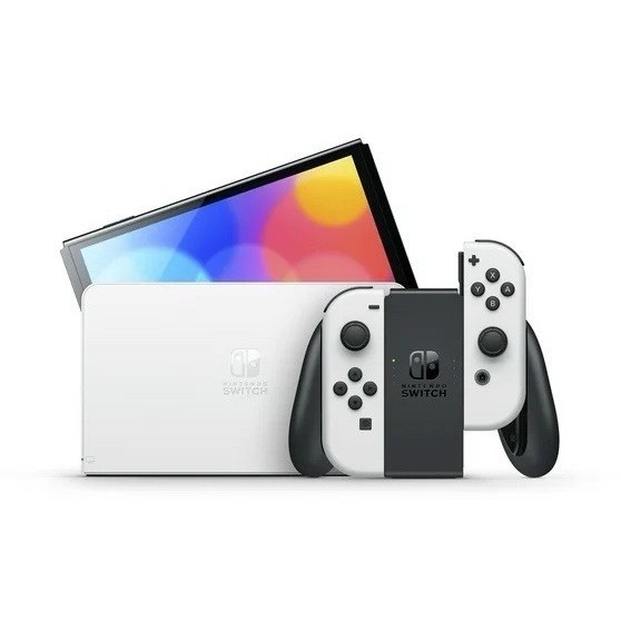 Nintendo Switch OLED Model 64GB Console w/ Dock & White Joy-Con (HEG-001)