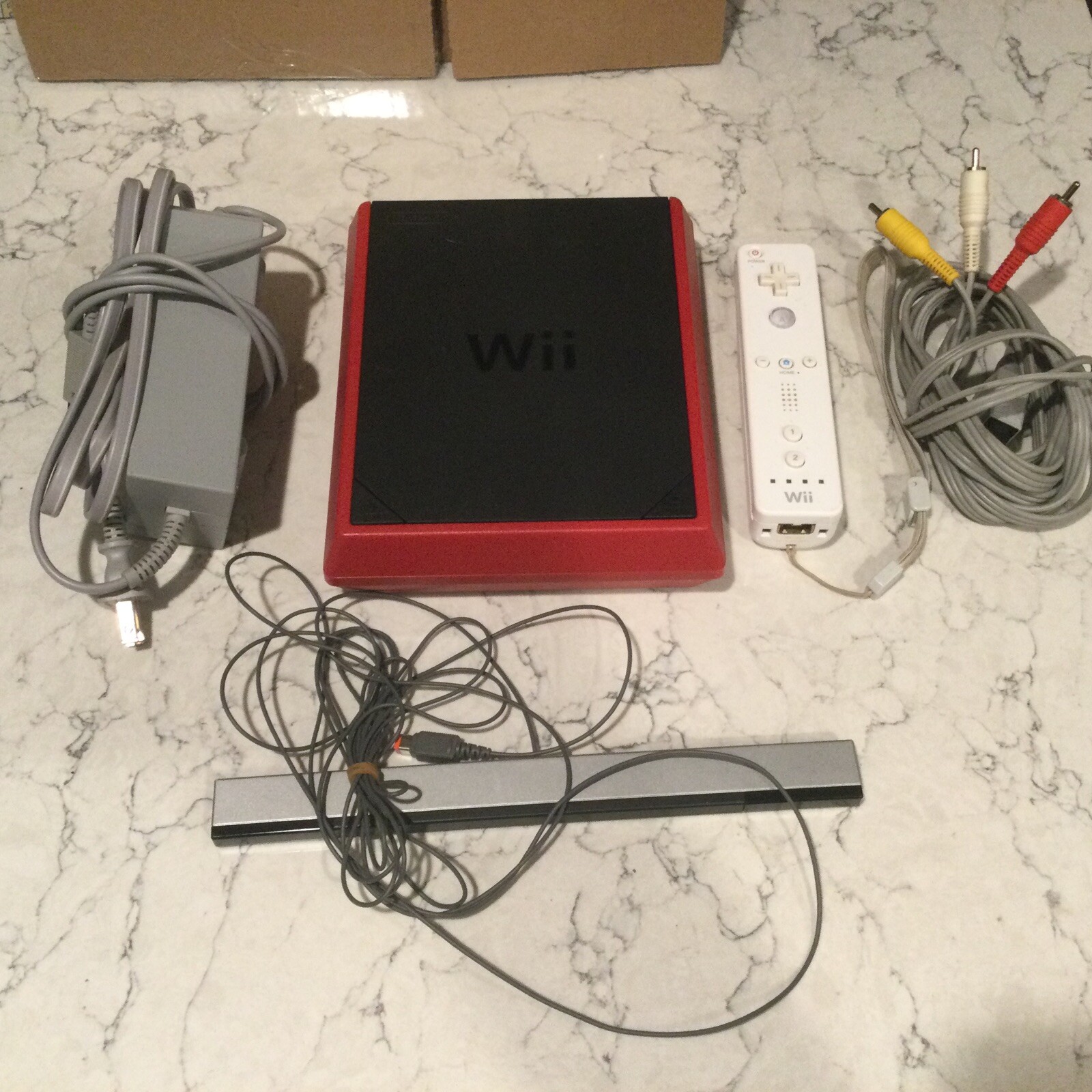 Nintendo Wii Mini Console RVL-201 Red Console Tested Cords