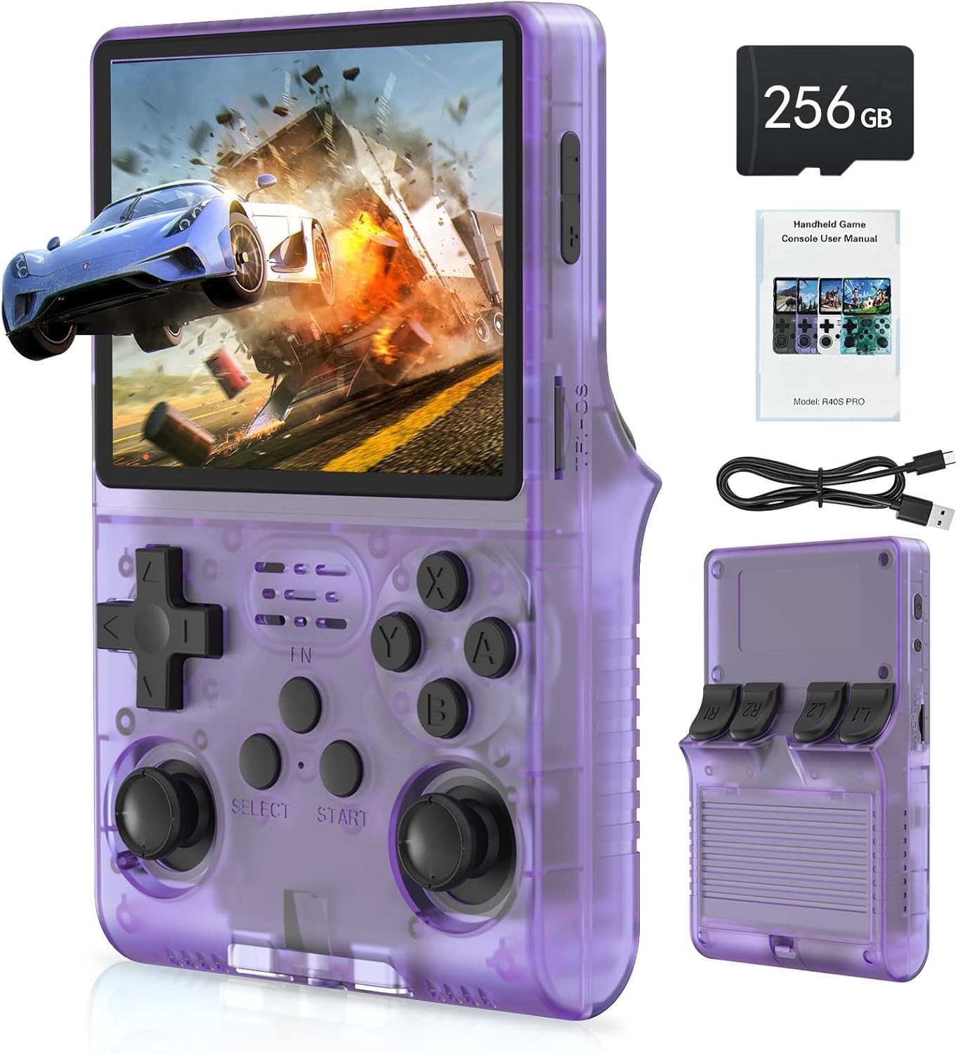 Handheld Retro Game Console 256GB Storage 3800mAh Battery Portable Emulator