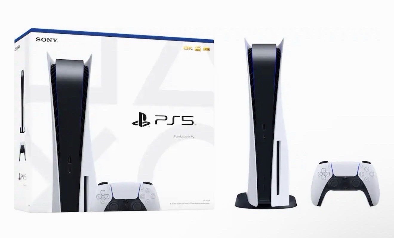 Sony PlayStation 5 Console 4K UHD HDR with Controller, HDMI USB-A, White/Black