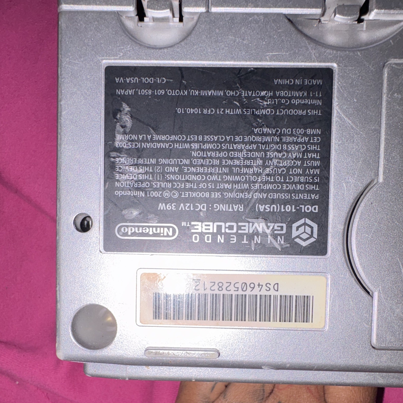 Nintendo GameCube DOL-101 Silver Console System NTSC-U/C w/ Memory Card Slot