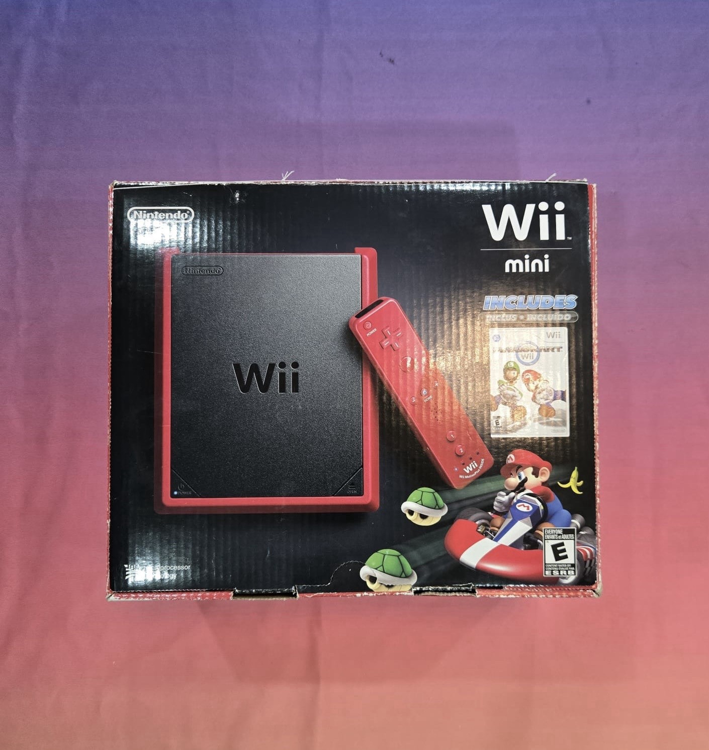 Nintendo Wii Mini Red Console Bundle with Sealed Mario Kart Wii Opened Box New