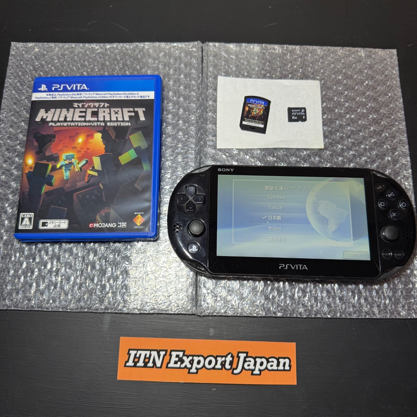 PS Vita PCH-2000 Black Console Minecraft 8GB All buttons tested