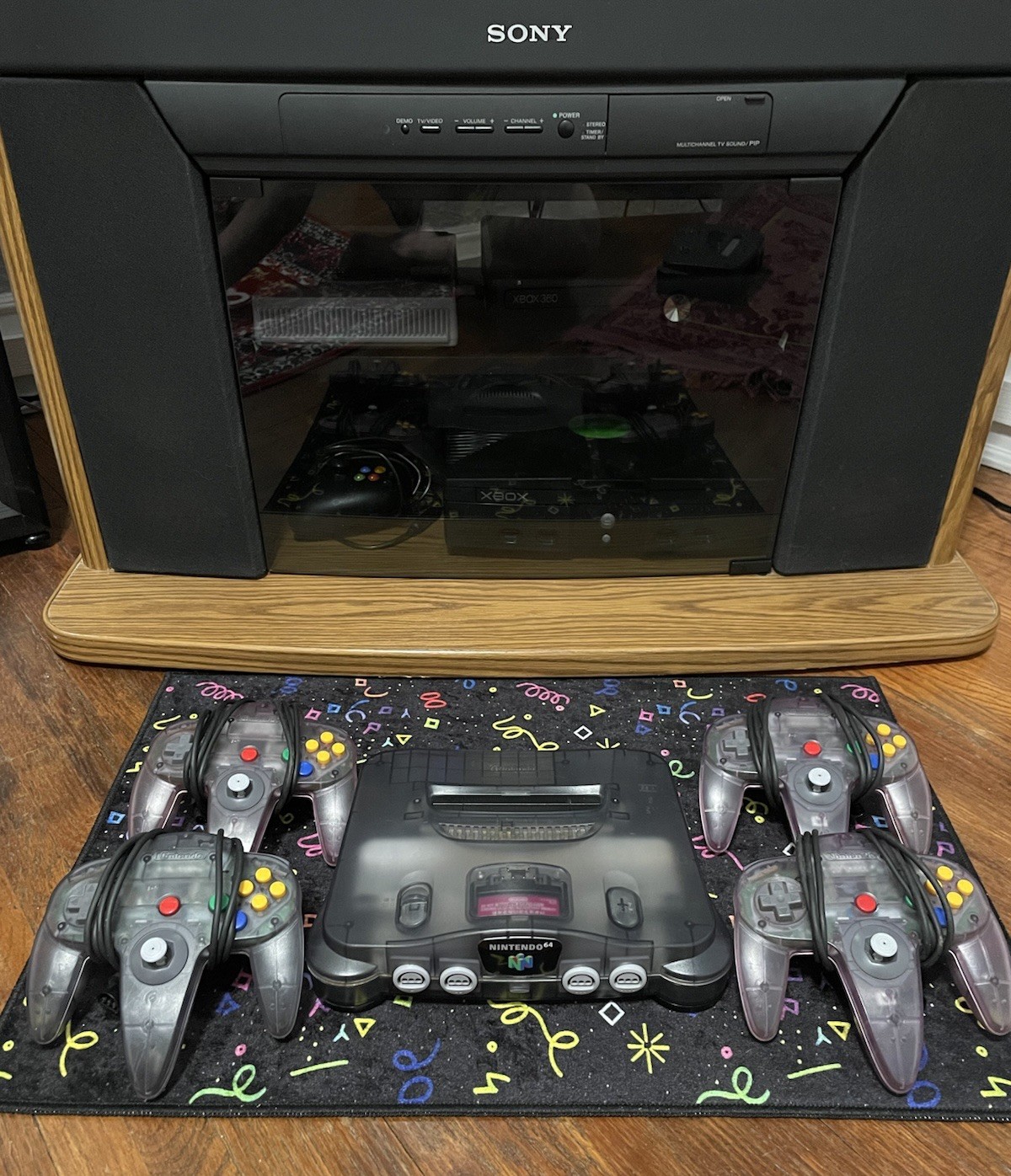 • Nintendo 64 • Funtastic Smoke Black N64 Console w/ 4 controllers *RARE*