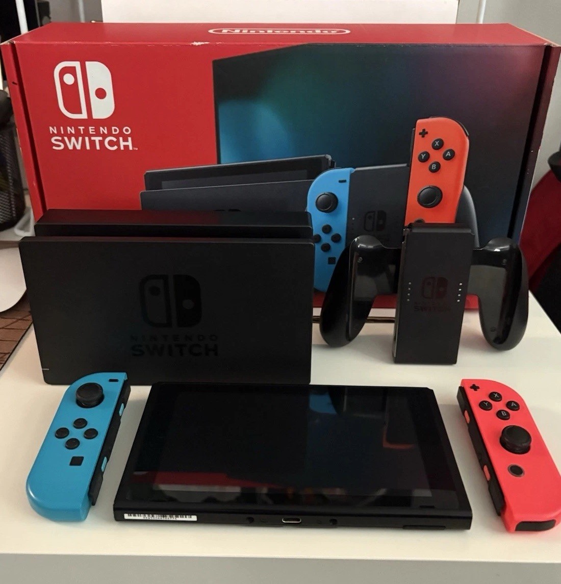 Nintendo Switch 32GB Console – Neon Red/Neon Blue *Bundle* – 3 Games Included