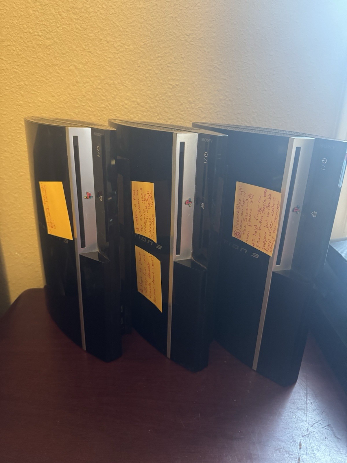 Sony PlayStation 3 PS3 Fat Console Lot Of 3 PARTS ONLY Issues Are Stated In Pics