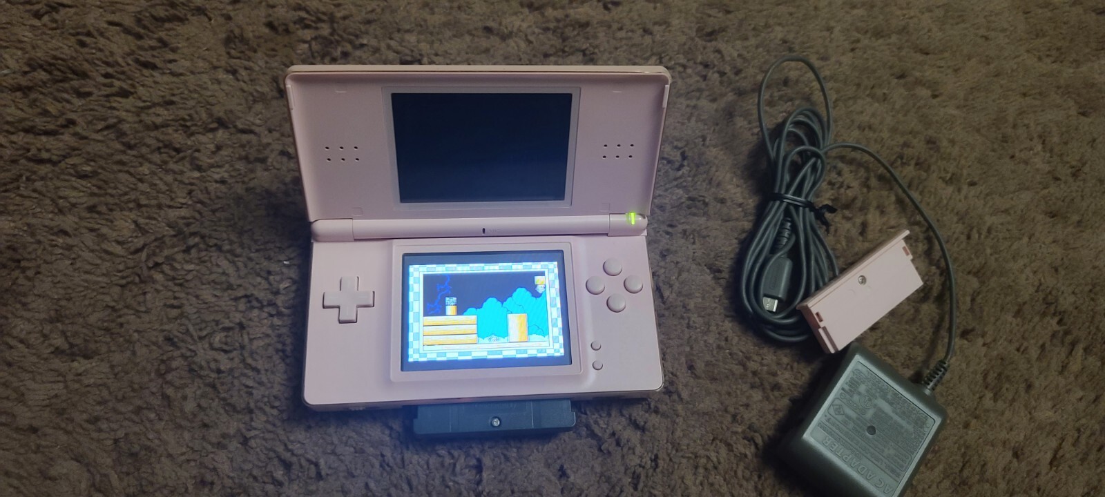 Nintendo DS Lite Handheld Console with Stylus and Wall Charger coral pink