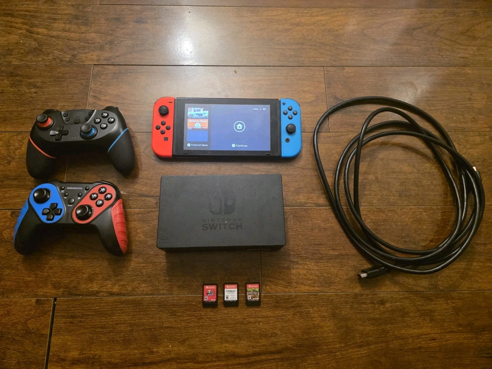 Nintendo Switch with Neon Blue and Neon Red Joy-Con (HAC-001-01)
