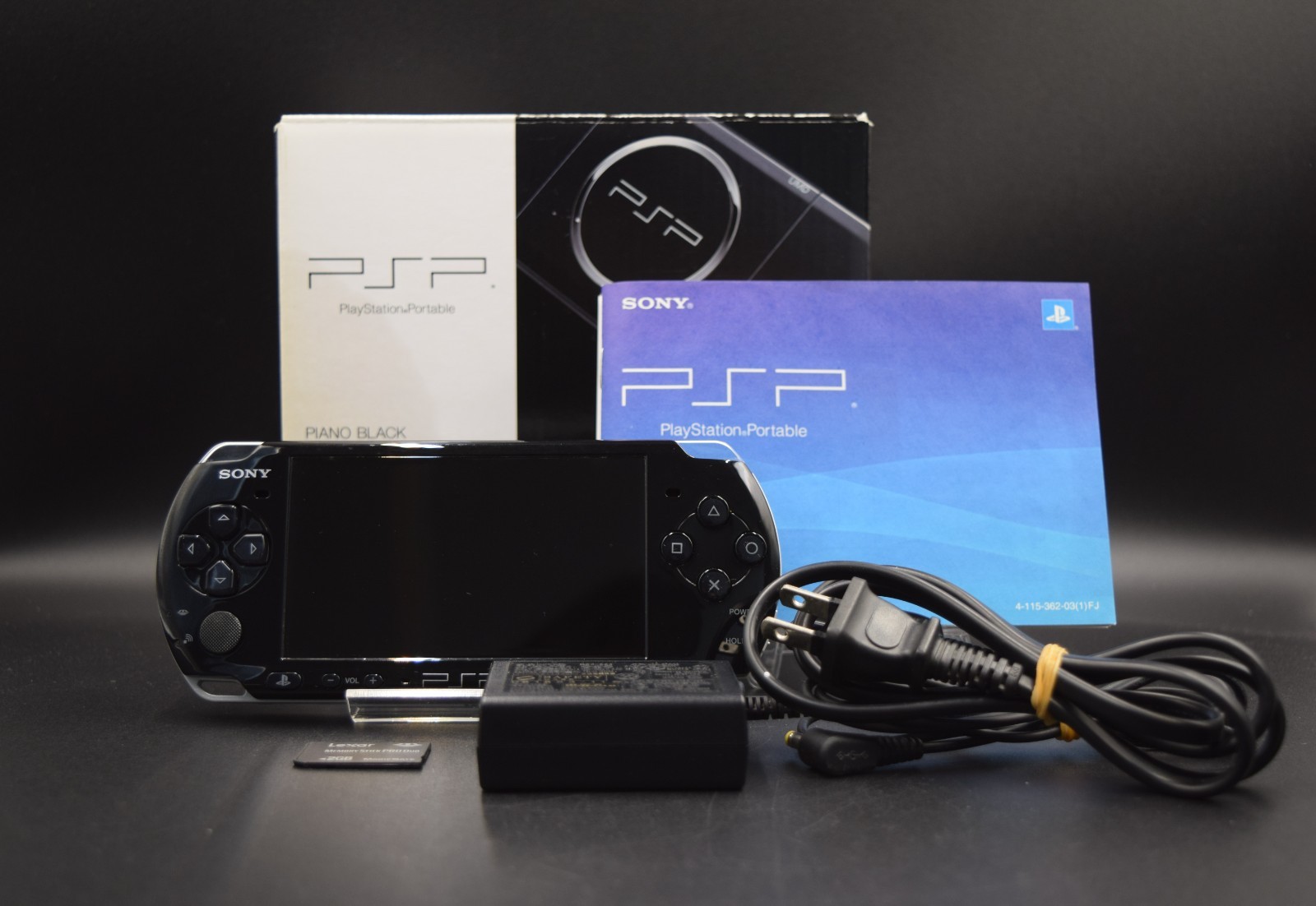 Sony PSP 3000 Piano Black Console Boxed Region Free Tested Working Japan