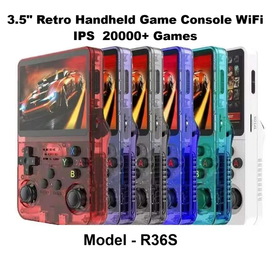 R36S 3.5″ Retro Handheld Game Console WiFi IPS Kids Gift 20000 Games Player