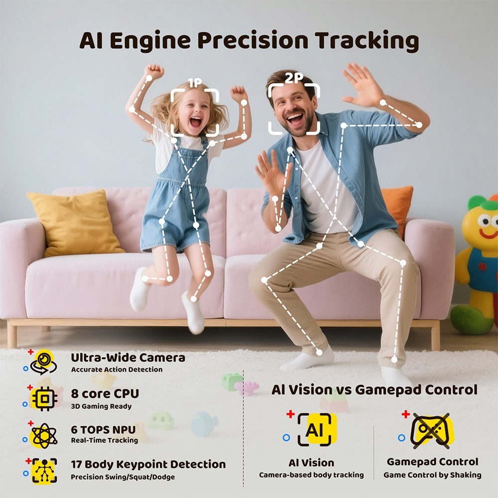 KINHANK MotionX Video Game Consoles for Kids & Families,Continuous updates