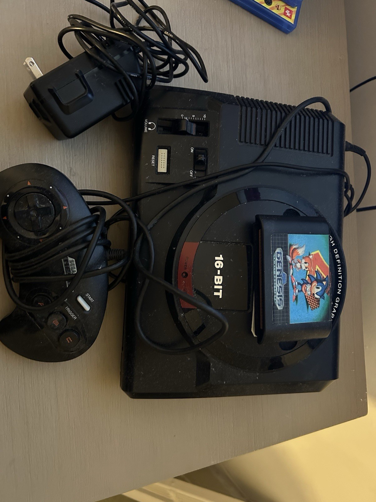 Sega Genesis Black With sonic 2 And Controller (adapter Not Included)