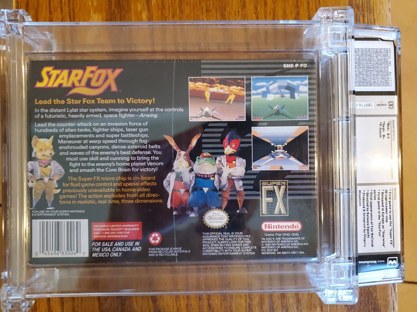 Star Fox (Super Nintendo Entertainment System, 1993) WATA 8.5 Sealed Japan RARE!