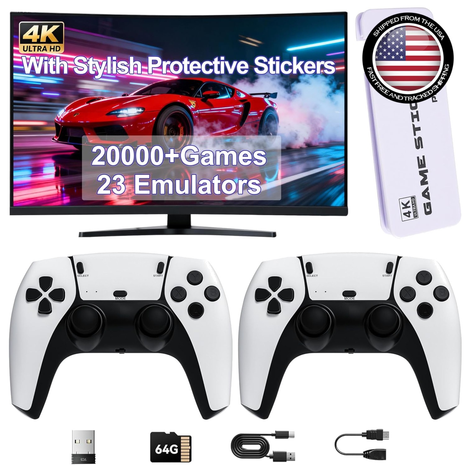 All-in-One Retro Gaming: 20,000 Games, 4K Resolution & 2.4G Wireless Controllers