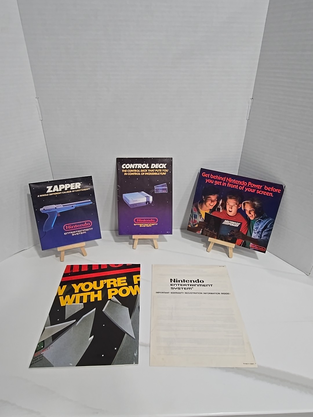 🔥 1990 Nintendo NES Action Set CIB Console w/ Zapper Paperwork & Mario Game VGC