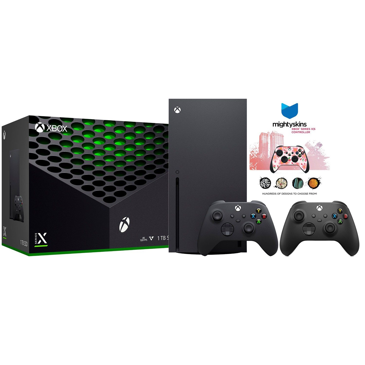 Xbox Series X 1TB Disc + Extra Controller + MightySkins Code – Carbon Black