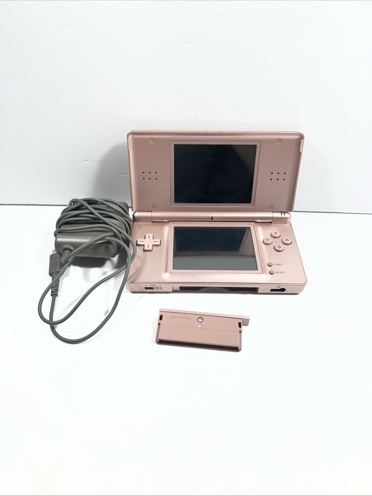 Nintendo DS Lite Handheld Console Rose Gold W Charger Tested Working
