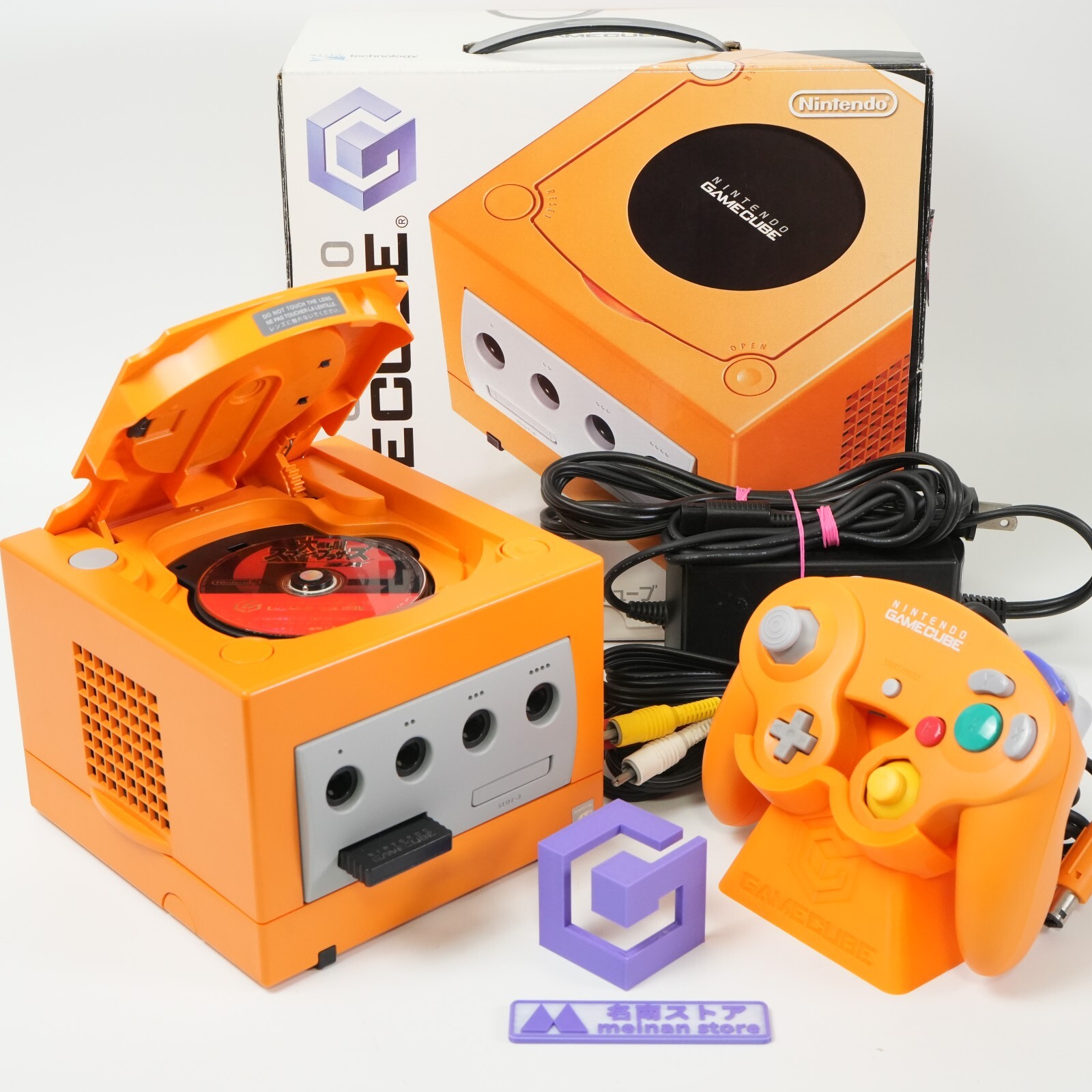 Boxed Nintendo GameCube Spice Orange Console NTSC U-C/J Region Switch Mod JAPAN