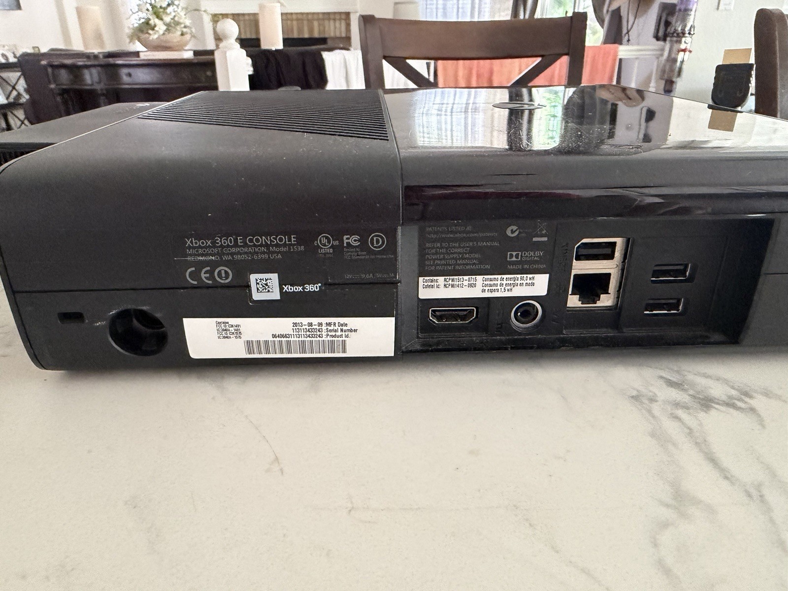 Xbox 360 E Console 250GB Black Model 1538 WITH Controller xb360 Microsoft TESTED