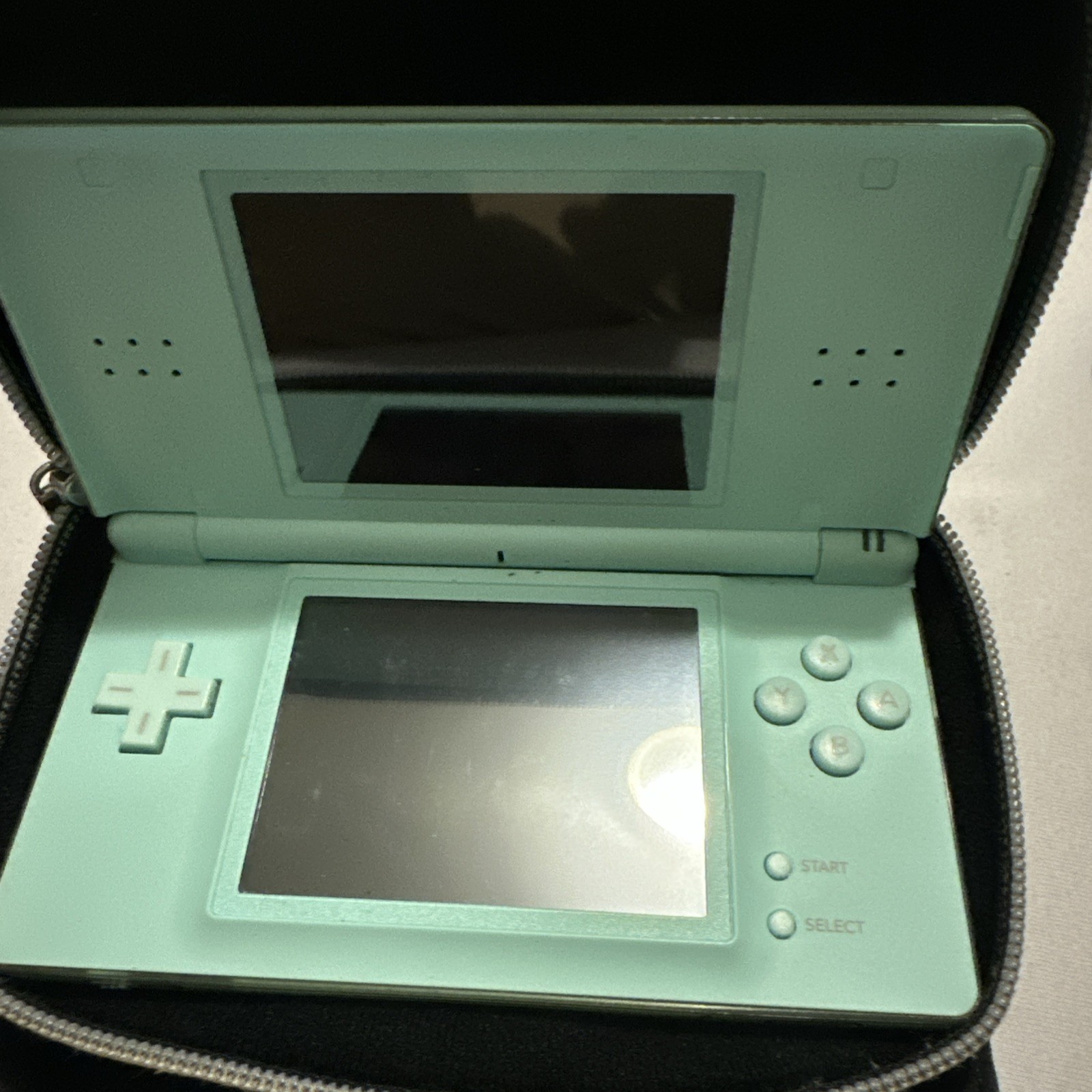Nintendo DS Lite HandHeld Console W/ Case OEM Stylus + Charger DSL Aqau Tested