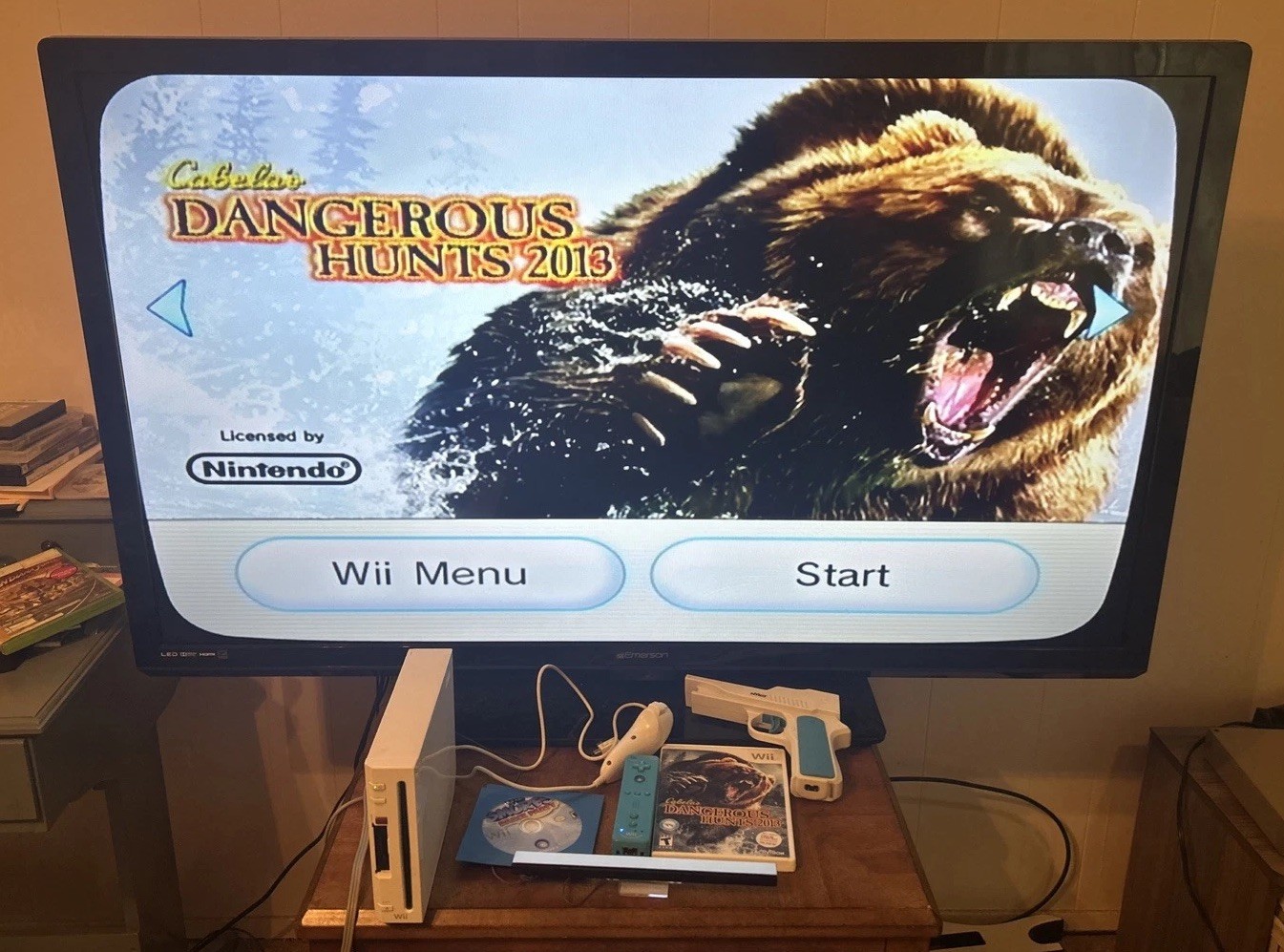 Wii RVL-001 Console Bundle Motion Plus Remote & Cabela’s Game TESTED