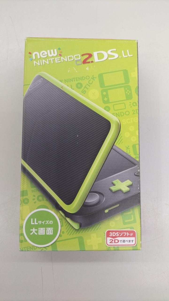 Nintendo 2DS XL LL Black Lime Console Box Manual 4GB SD Japan Ver NTSC-J
