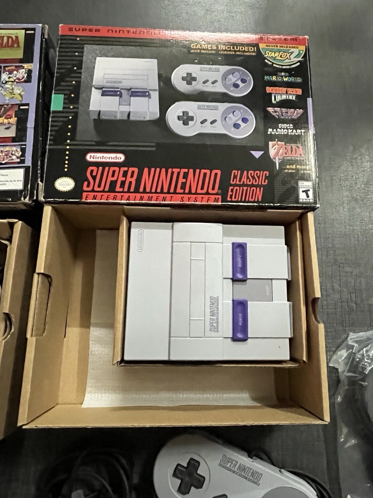 SNES Classic Edition Mini Console Nintendo US W/ Extra Box+2 Xtra Controllers