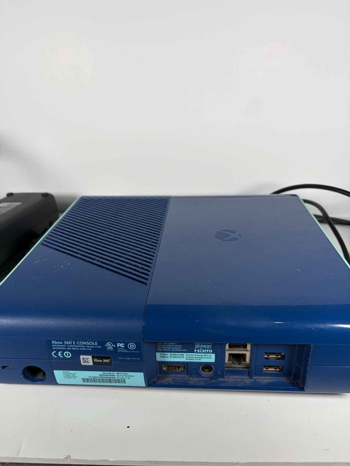 Microsoft Xbox 360 E Blue & Green Special Edition Console Model 1538