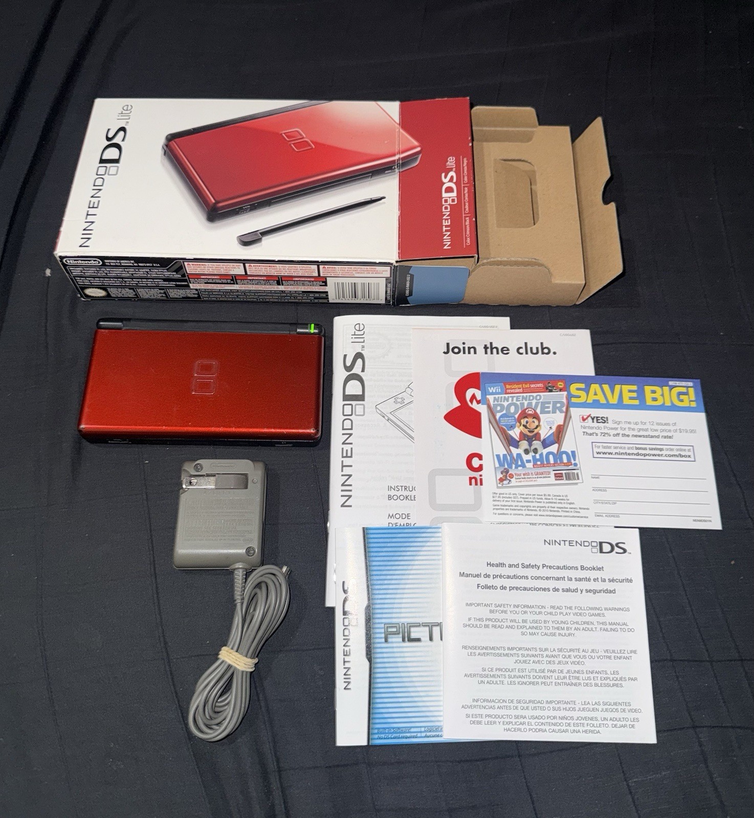 CIB Nintendo DS Lite Handheld System – Red (TESTED) ‘Read Description’