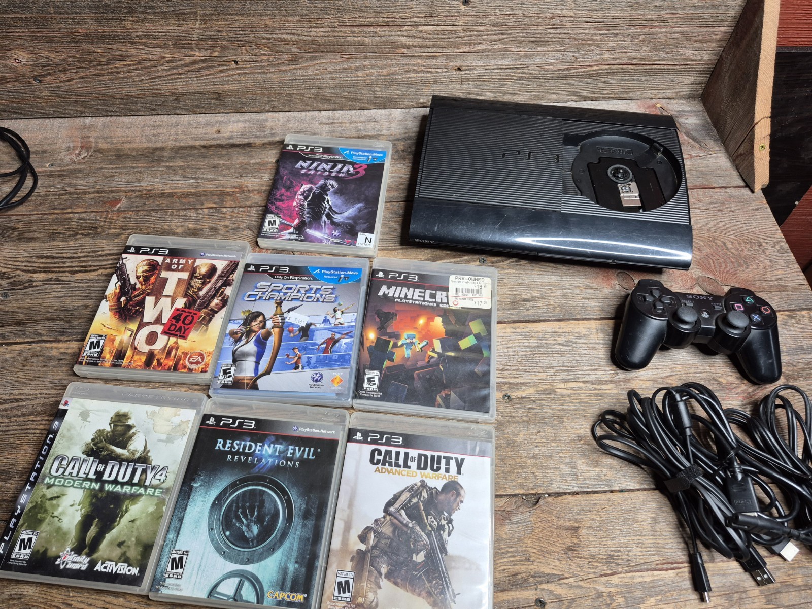 Sony PlayStation 3 Super Slim w/ Cords, Controller & 7 Games CECH-4201A Tested