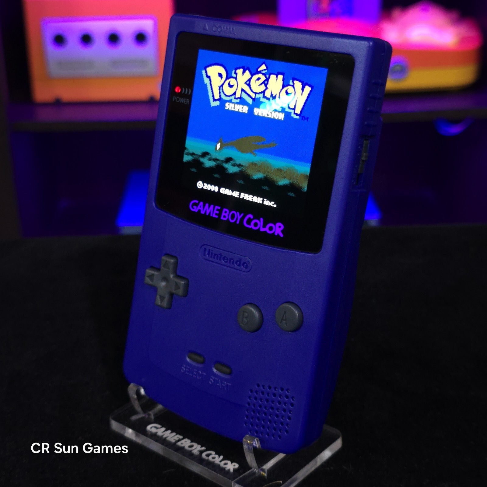 Purple Gameboy Color Console OLED Touch Screen GBC Game Boy