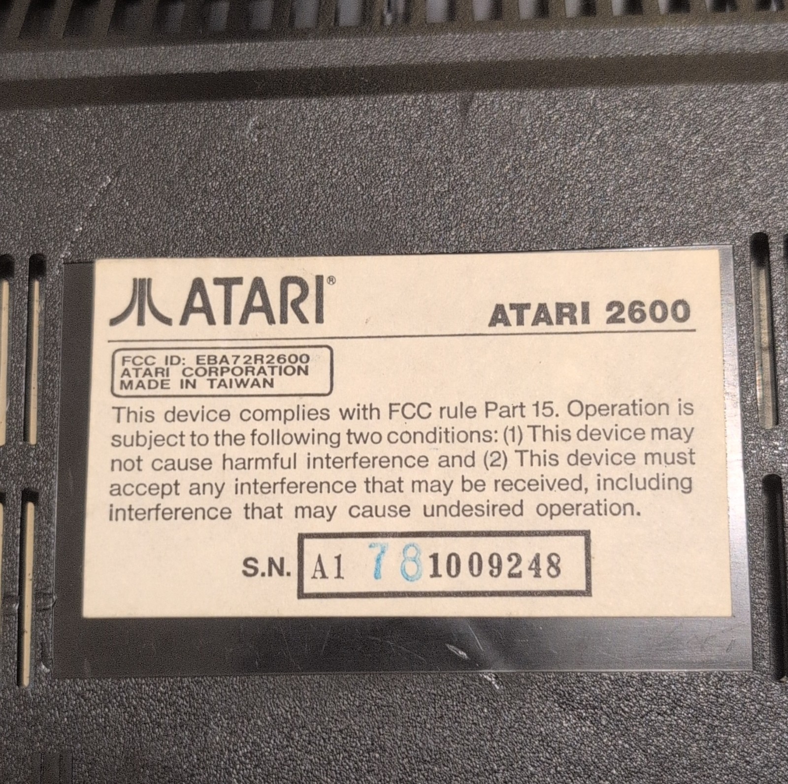 Atari 2600 Black Home Console RF with Joystick & Paddle Controllers (No Power)