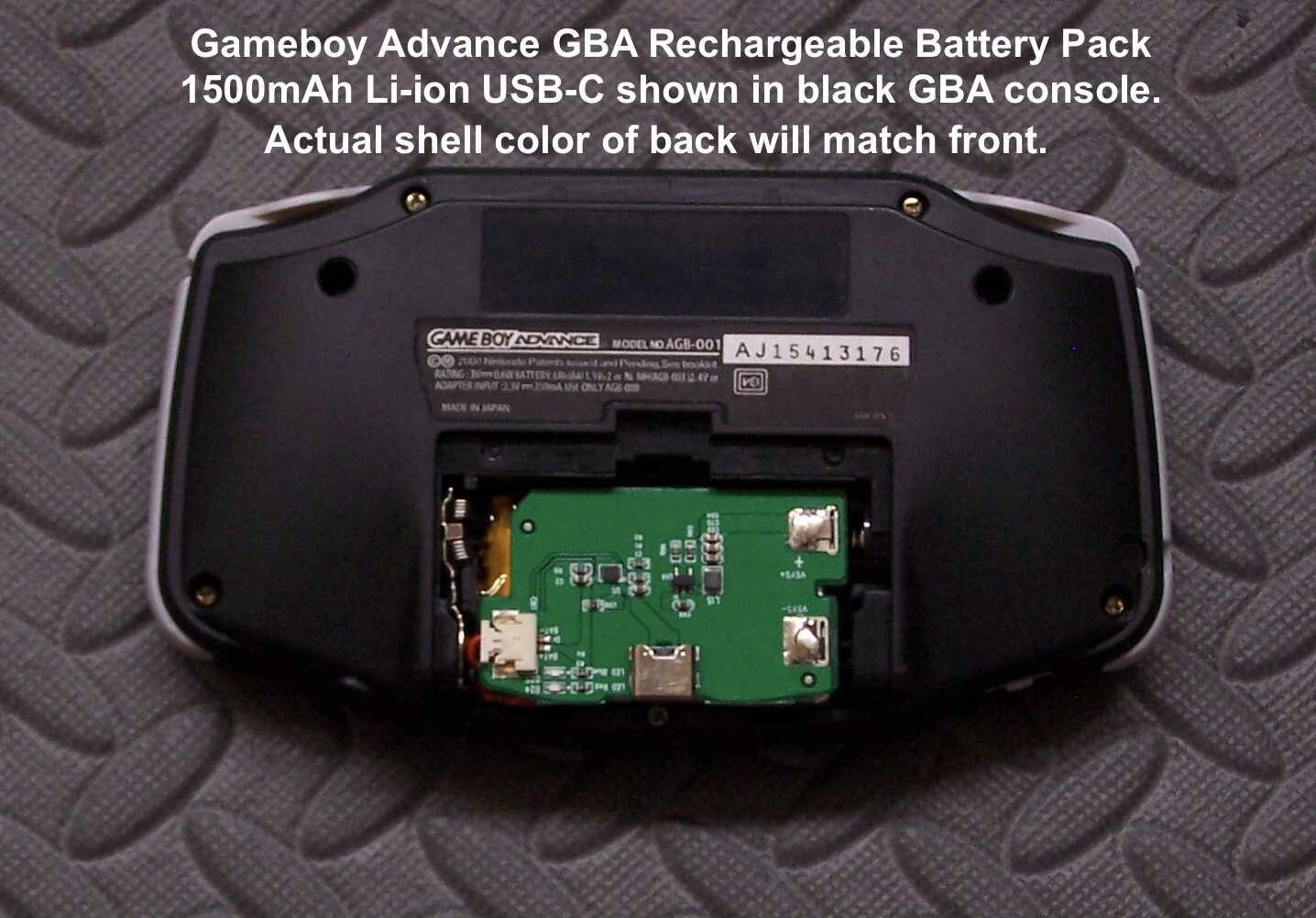 Game Boy Advance GBA System AGS101 Backlit Mod-Glass Screen-w Rechargeable Batt