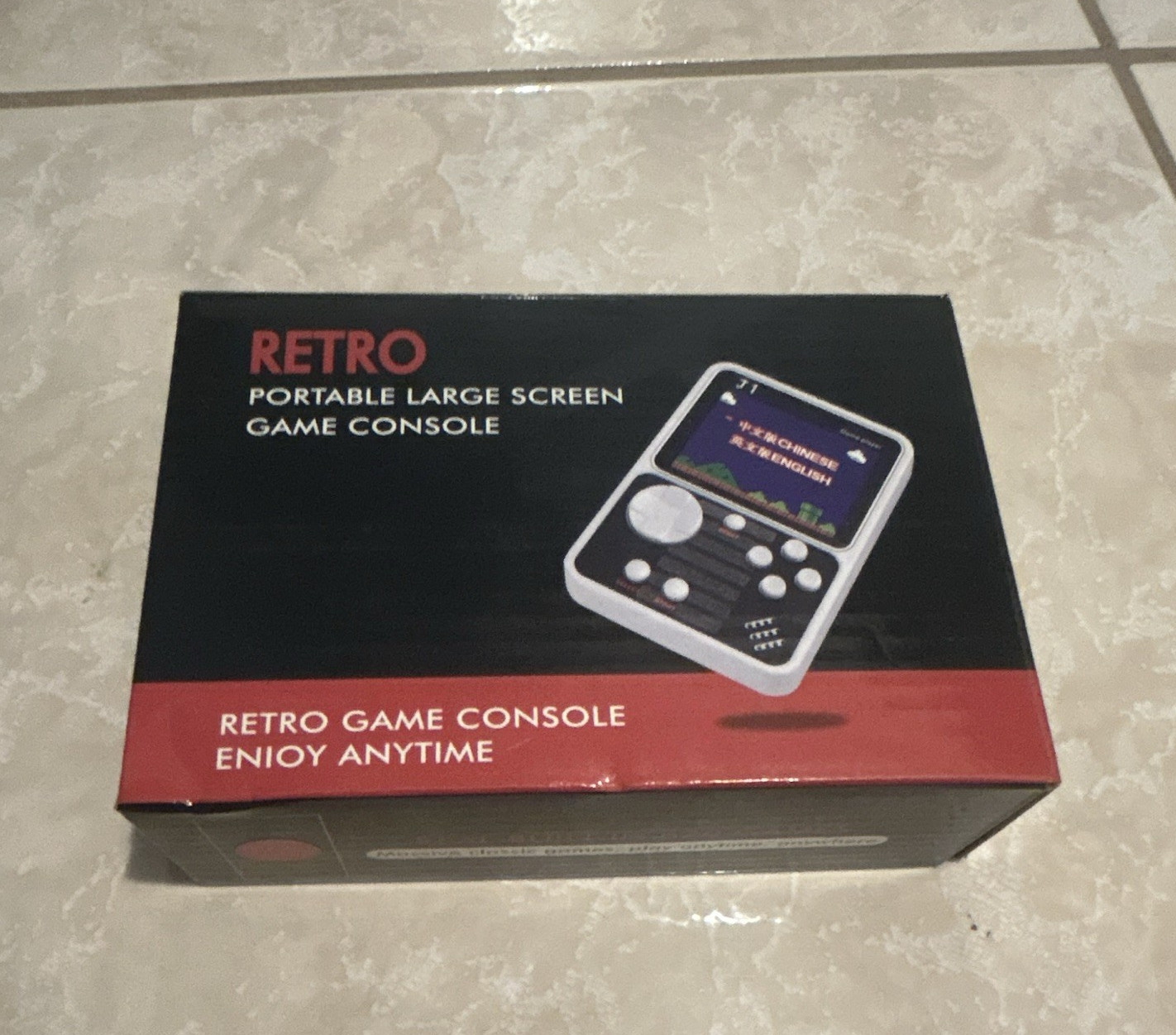 J1 Retro Handheld Game Console 3.0in Screen Black Built-In Games RCA