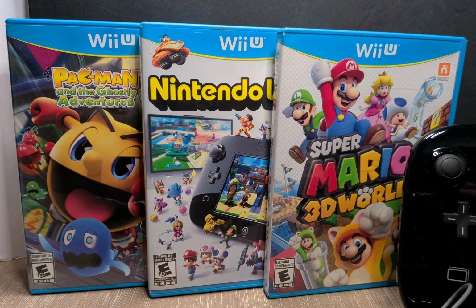 Nintendo 32G Wii U Deluxe Black Console Gaming System Bundle • Tested/Working